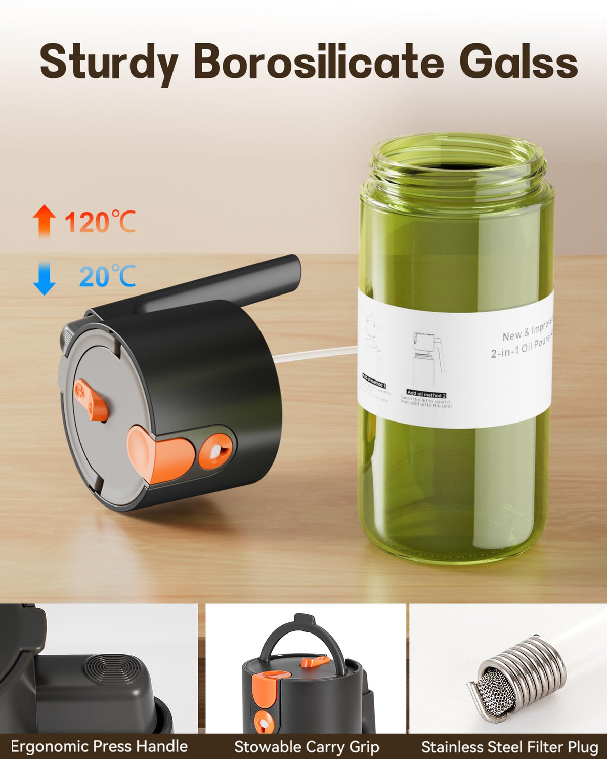 Olive Oil Sprayer & Dispenser for Cooking