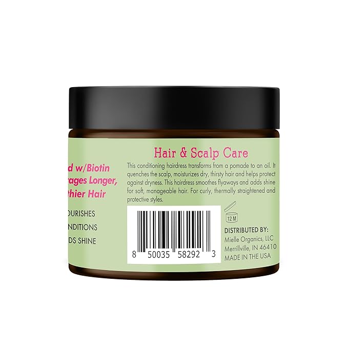Mielle Organics Rosemary & Mint Hair Pomade for Women & Men - Conditioning Natural Hair Moisturizer to Quench the Scalp, Lock in Wave Patterns, Add Shine & Help Protect Against Dryness (5 oz)
