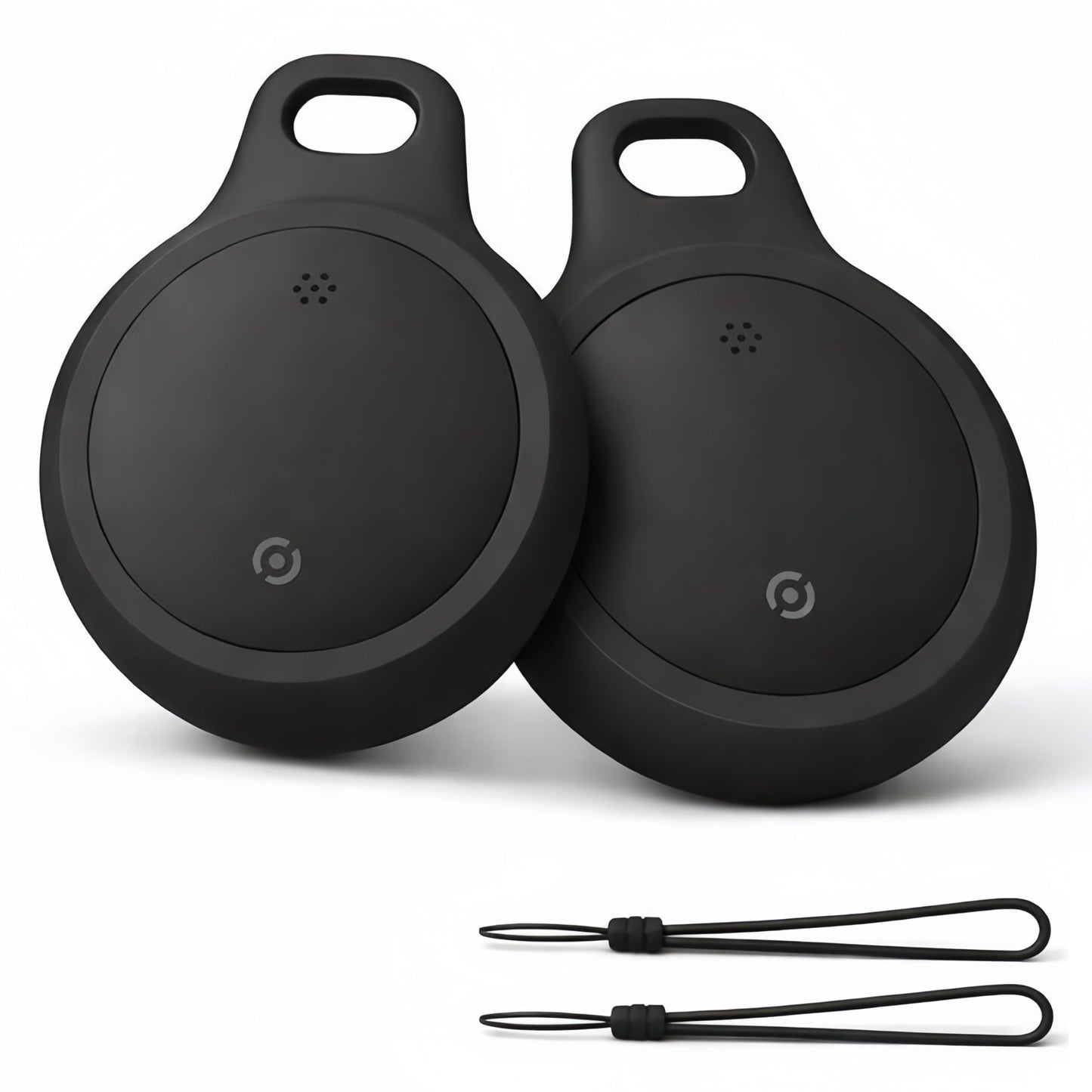 Bluetooth Tracker Works with Apple Find My & Android Find Hub – Key Finder for Keys & Pet Collar, No Monthly Fee, Loud Alarm, Replaceable Battery(2 Pack, Black)