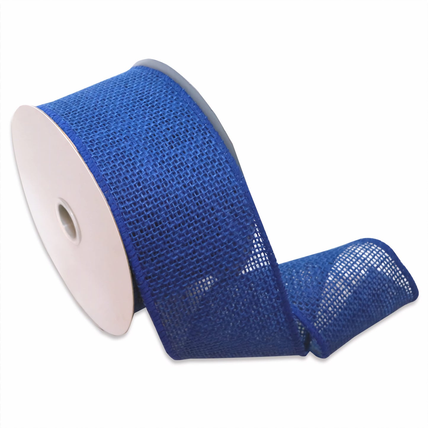 Morex Natural Burlap Wired Ribbon for Decorations, Holidays, Parties, Home and Outdoor Decor, 2.5" x 10 Yd, Royal Blue