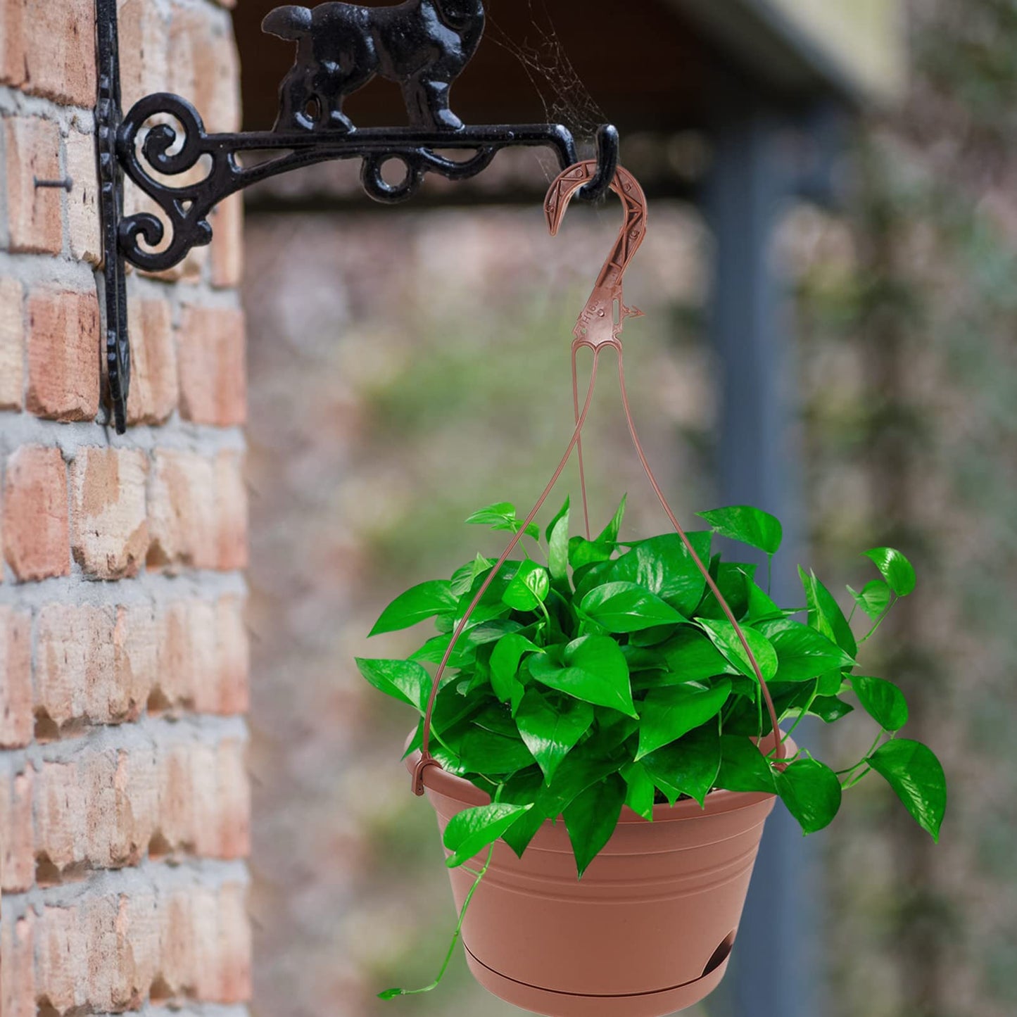 GANAZONO 3pcs Hanging Planters Durable Plastic Hanging Flower Pots with Hooks for Home Balcony Garden Decor