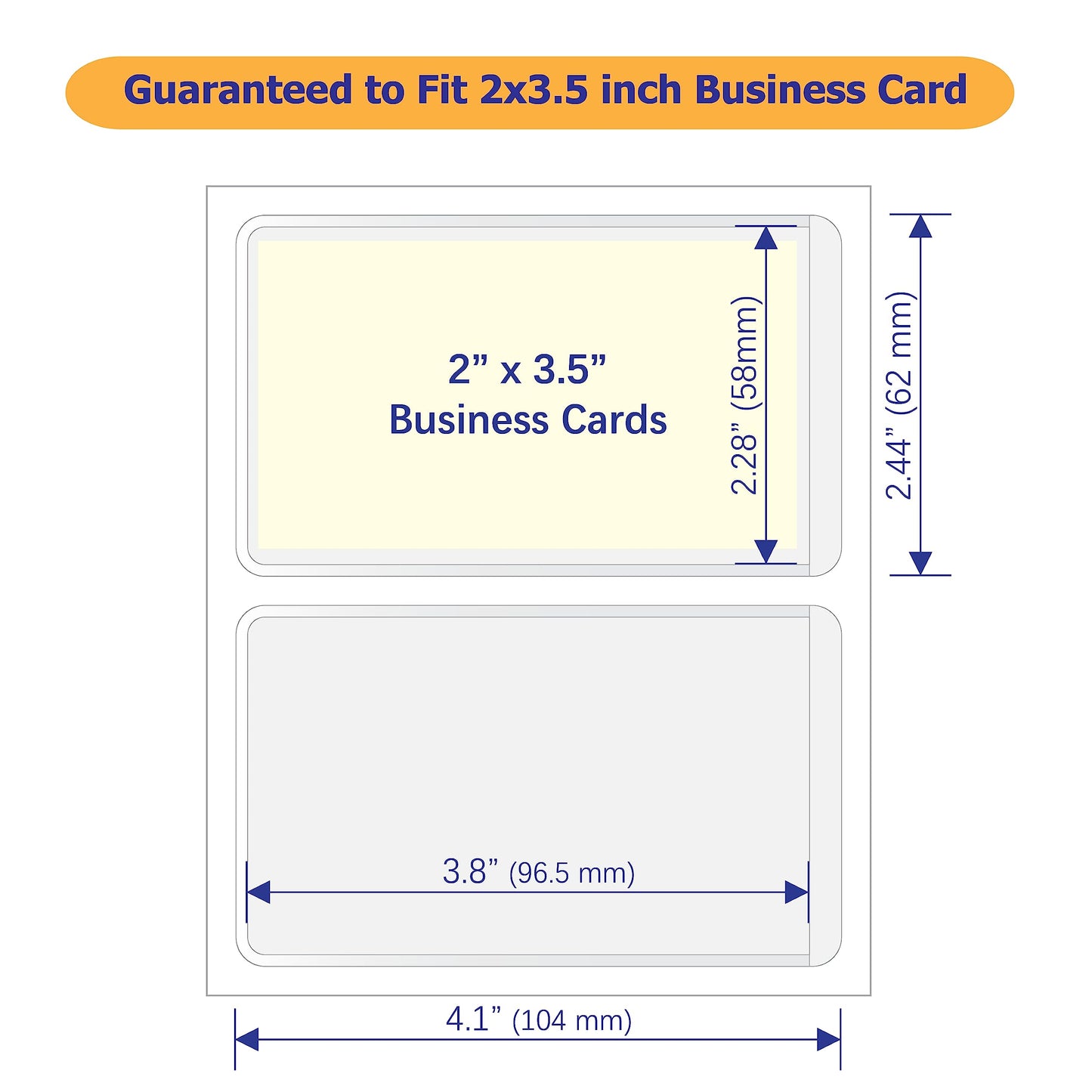IMAGAME Clear Adhesive Business Card Pocket swith Side Open for Loading, 50 Pack, Plastic Labels Holders for Storage Bins and Library Card, Ideal for Organizing and Protecting Your Business Cards