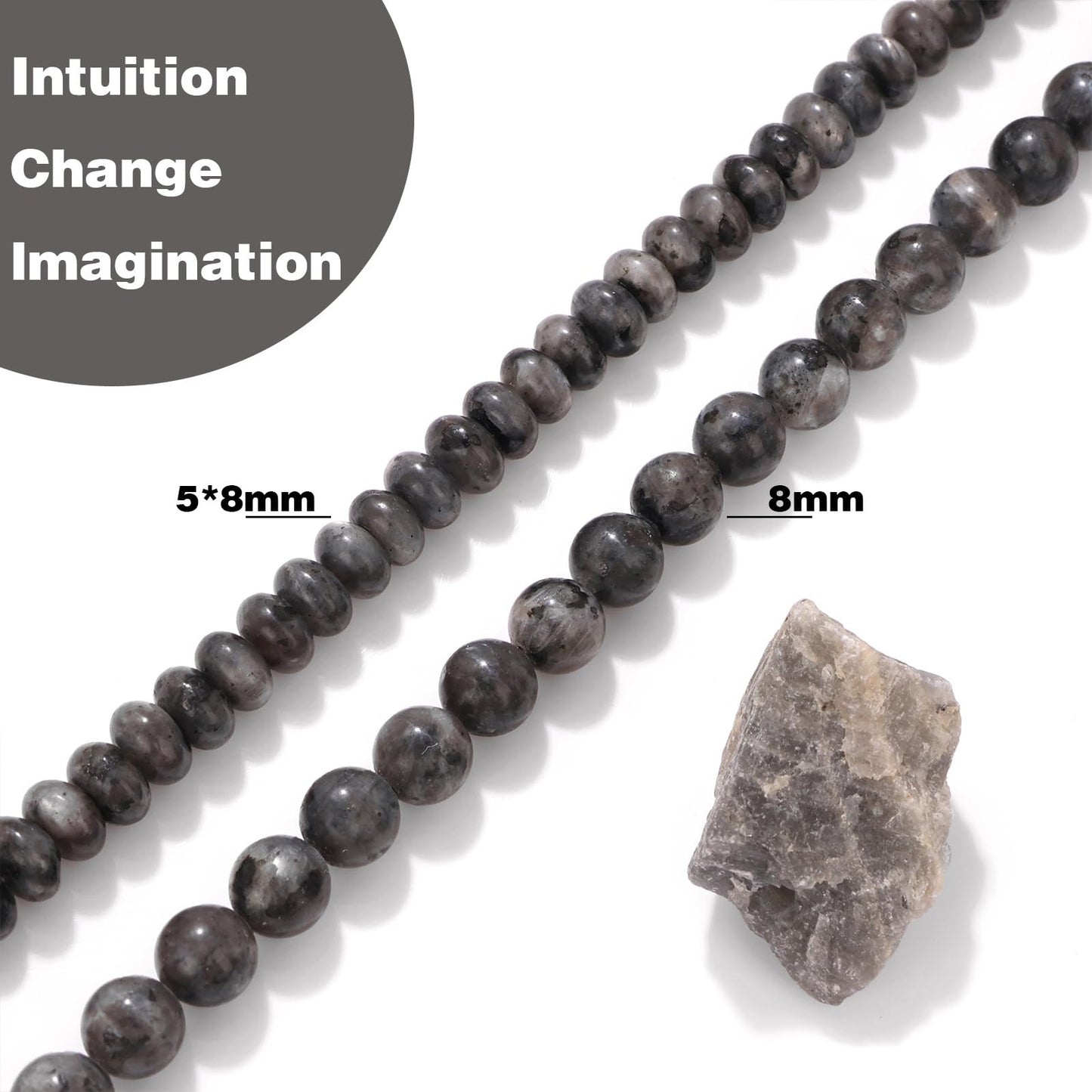 Raicegs 100pcs 5×8mm Rondelle Labradorite Beads Natural Gemstone Beads Abacus Disk Stone Loose Beads for Jewelry Making DIY Bracelets Necklace
