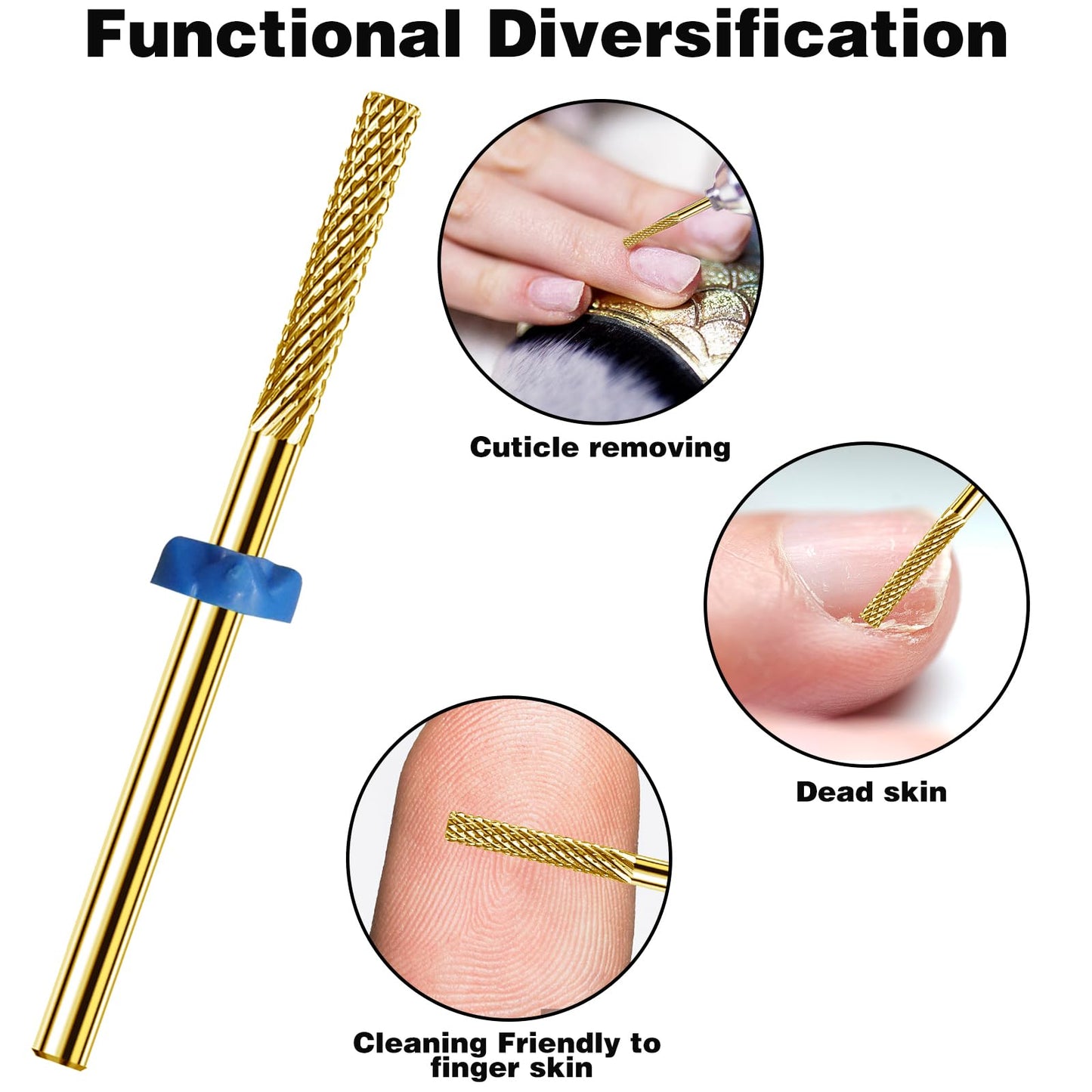 3Pcs Cuticle Bit for Nail Drill Carbide Nail Drill Bits, Nail Tech Supplies Bits for Nail Drill for Exfoliating Dead Skin, Electric Cuticle Drill Bits for Nails Drill Bits Nail Tech for Cleaning Nails