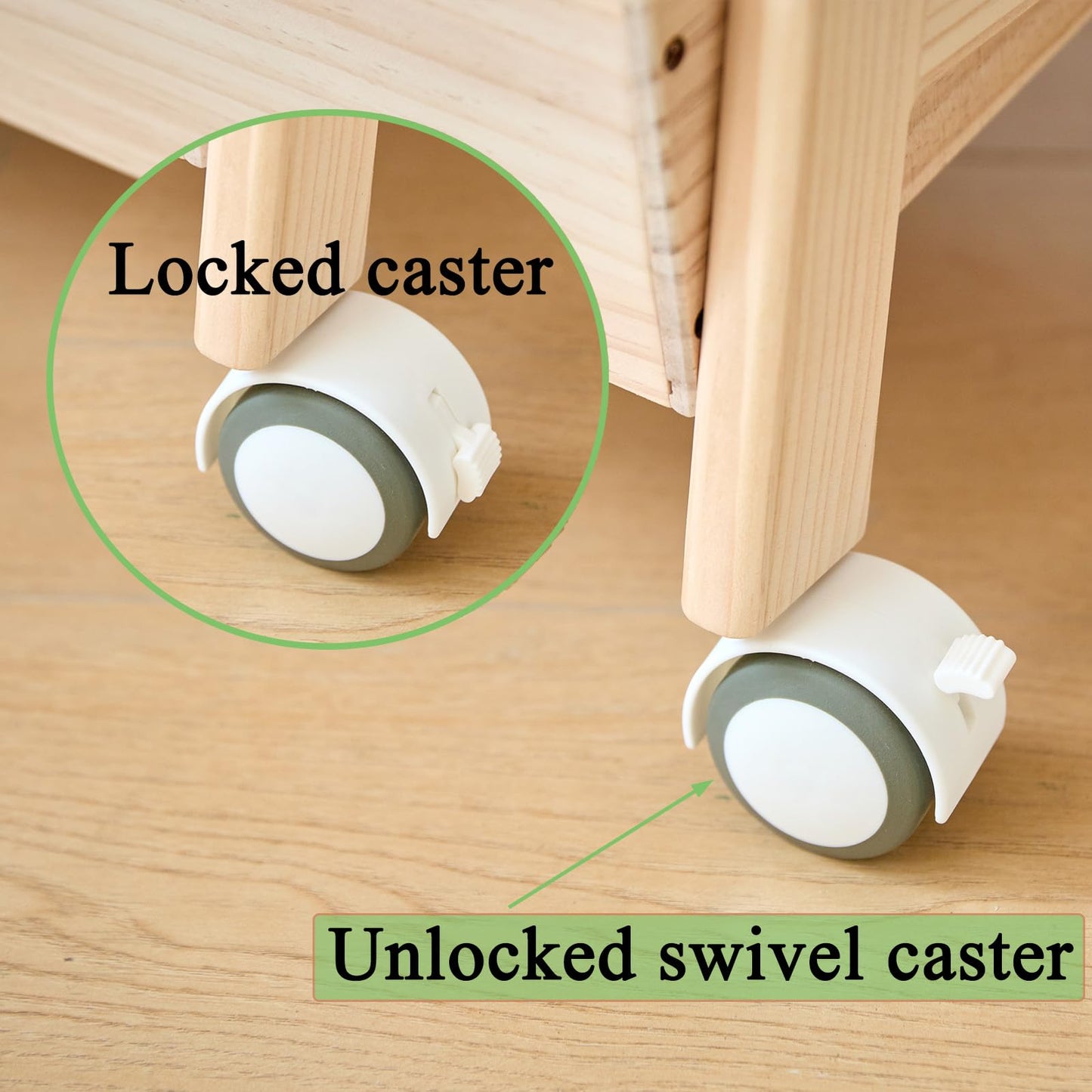 HaoGZMZFCL 3 Tier Wooden Toy Storage Organizer with Wheels for Toy Book Wood Storage Rack Open Display Shelf Kids Gift Natural