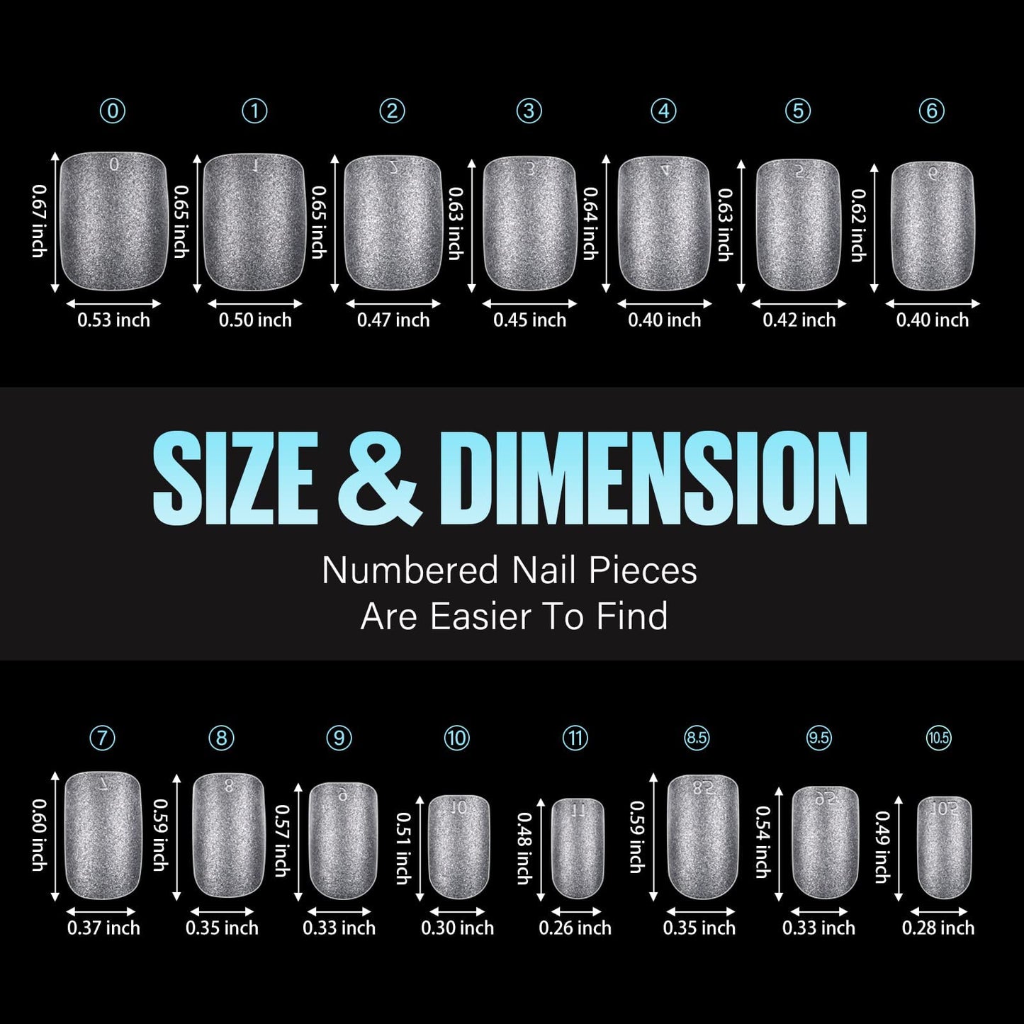 TOMICCA Extra Short Square Nail Tips, 240Pcs Acrylic Full Cover False Press on Nails Tips, 15 Sizes Pre-shaped Double-sided Matte Gel Fake nails for Extension