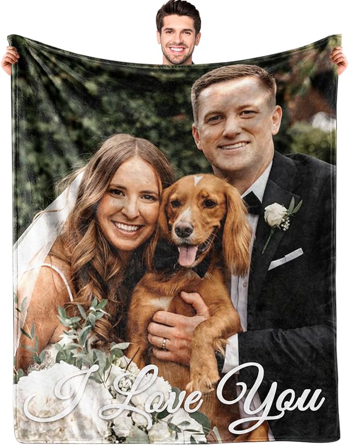 Mothers Day Blanket Gifts for Mom,Custom Blanket with Picture Text Personalized Photo Throw Blanket Customized New Moms Gift from Daughter Son Husband, Birthday Gift for Wife Grandma Grandmother Women