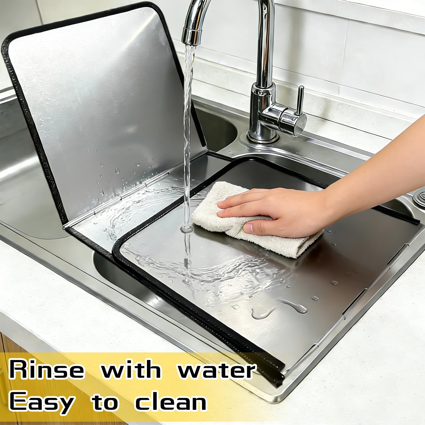 Foldable 3-Sided Stainless Steel Oil Splatter Guard – Heat-Resistant Stove Shield, Collapsible Grease Splash Protector for Cooking & Frying 14.7 * 11.8 * 11.4