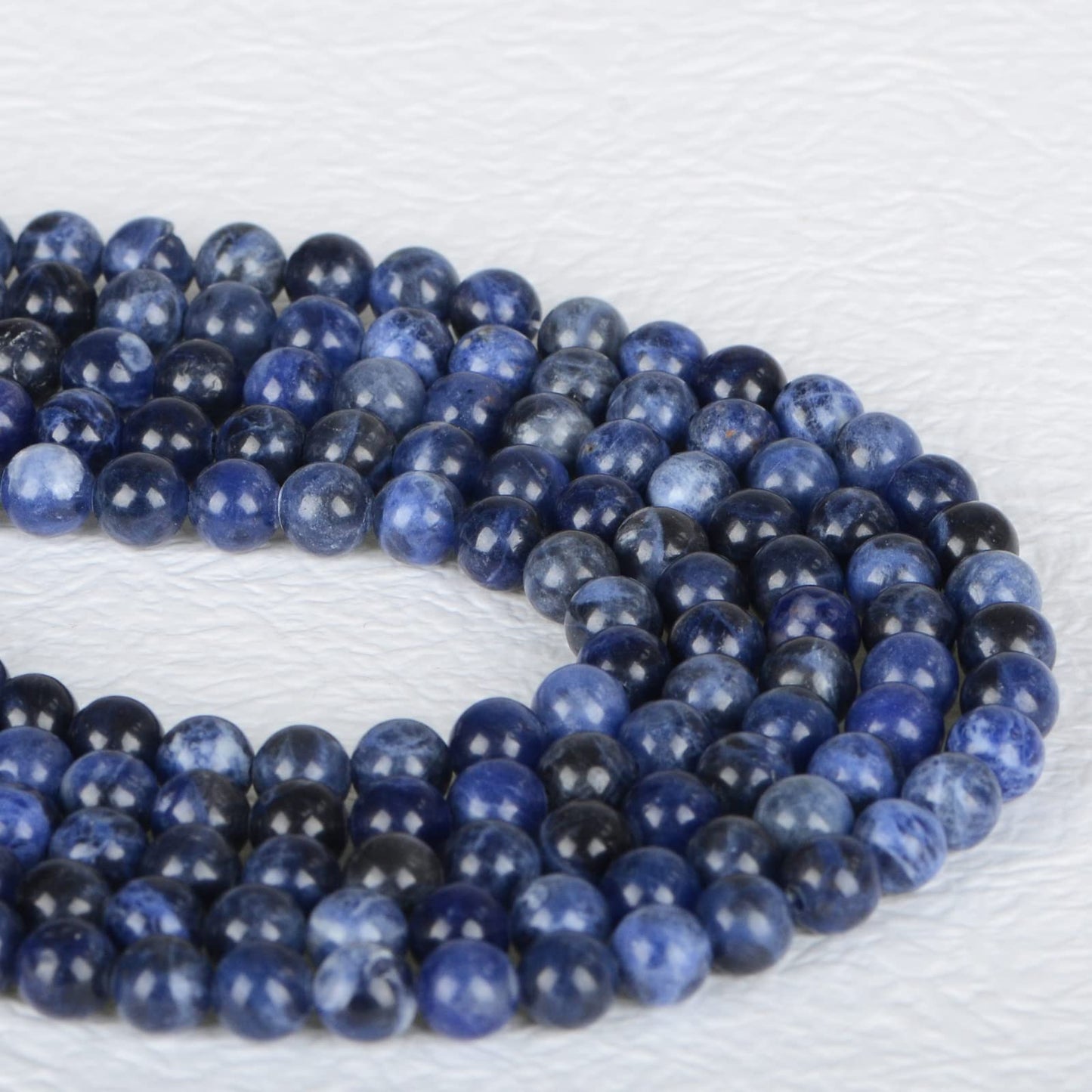 ICAI Beads 10mm Natural Sodalite Stone Round Loose Stone Beads for Jewelry Making DIY Crafts Design 1 Strand 15" APPR.34-36pcs