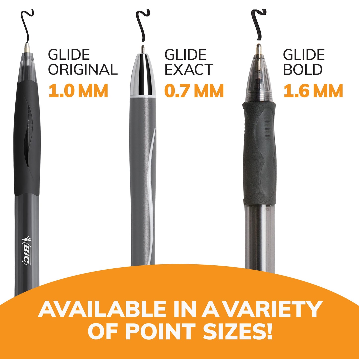 BIC Glide Black Retractable Ballpoint Pens, Medium Point (1.0mm), 4-Count Pack, Ultra Smooth Writing Black Pens