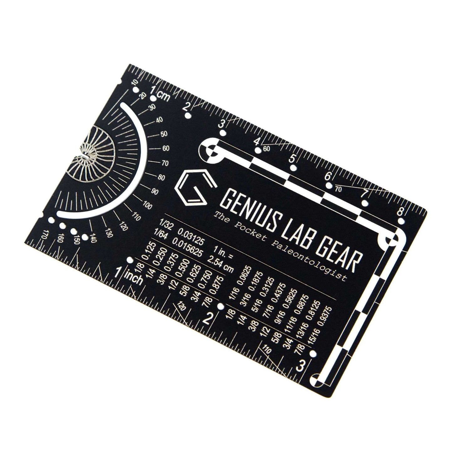 The Pocket Paleontologist - Small Metal Paleontology Ruler Scale, Mini Fossil Dig Multitool Gadget, Cool Tech Geek/Nerdy Archaeology Graduation Gift, Unique 3 Inch Metric Techie Tool - Genius Lab Gear