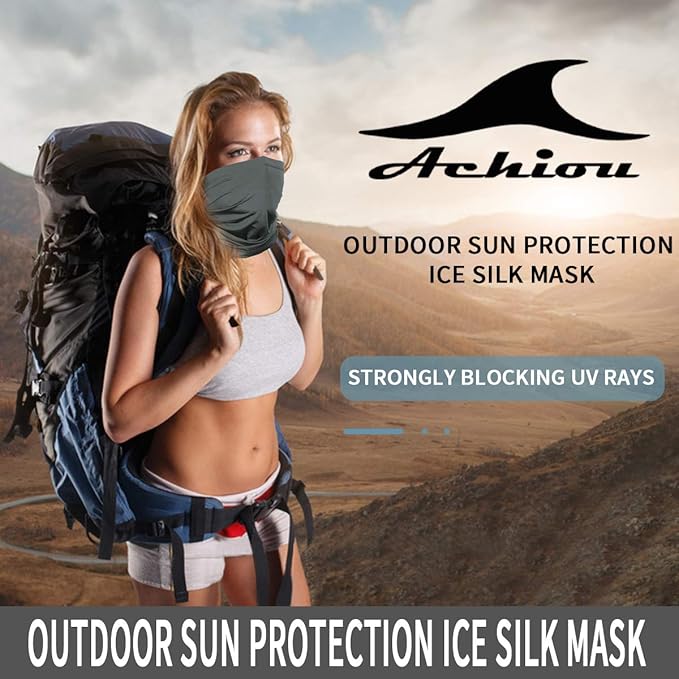 Achiou Neck Gaiter Face Cover Scarf, UV Protection Mask for Men and Women,Soft Windproof, Hiking Cycling Running