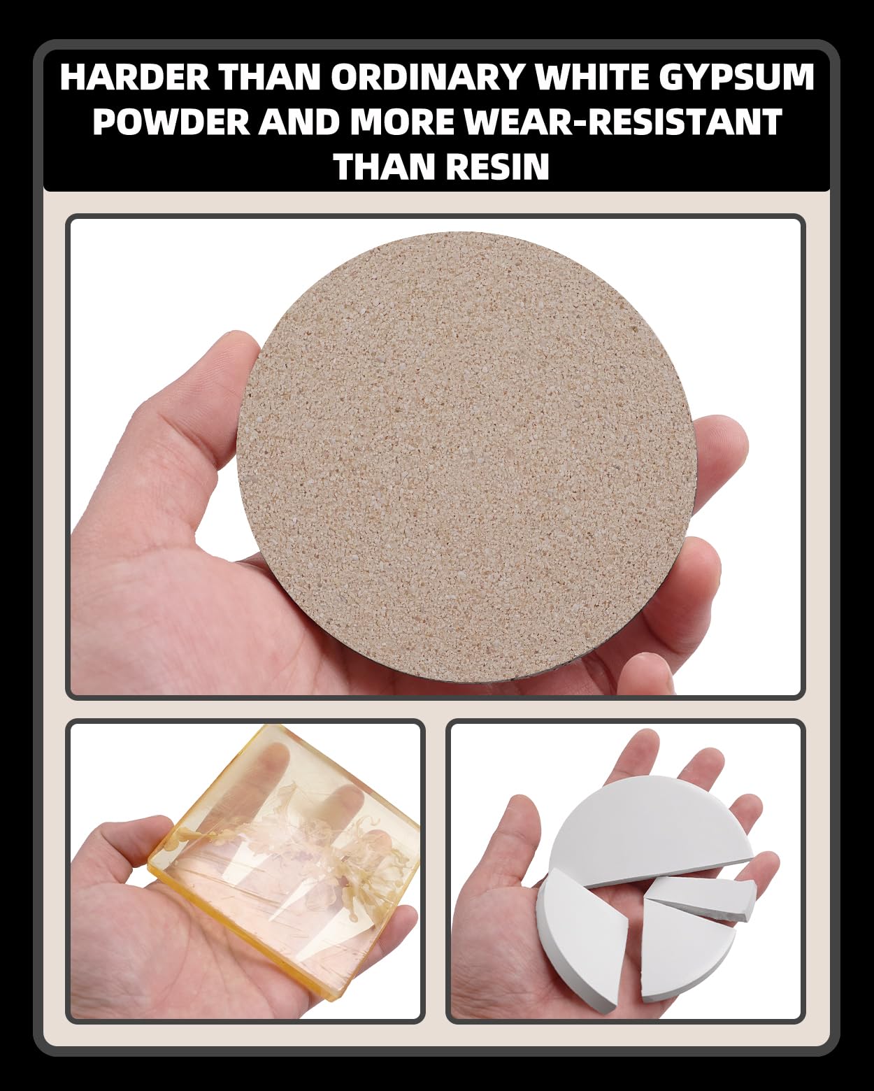 DR.GYPSUM Casting Powder, Fast-Curing,Water-Activated Material for DIY Crafts，Two-Part Powder Base and Liquid Set, 1.2kg(2.2Ib Base+0.44Ib Liquid)/Set(Silver Grey Granite)