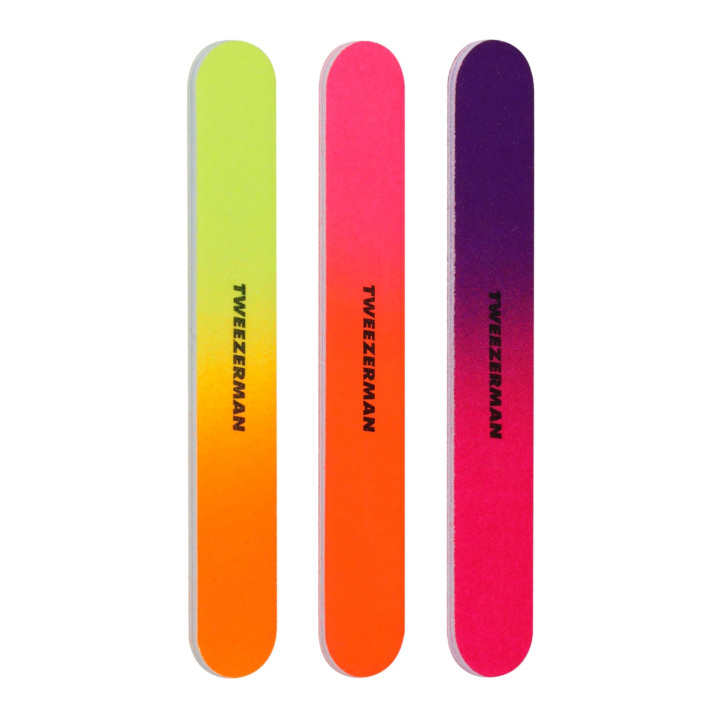 Tweezerman Stainless Steel Nail Clipper Combo Set with Three Neon Nail Files
