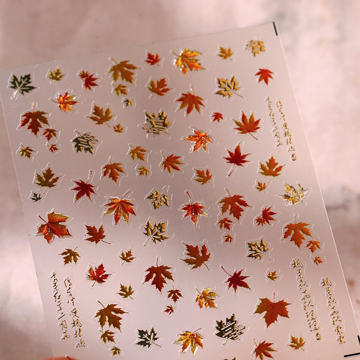 2 Sheets Fall Maple Leaves Nail Art Stickers 5D Embossed Self-Adhesive Nail Decals Autumn Maple Leaf Nails Supplies Thanksgiving Day Nail Designs Stickers for Women DIY Manicure Accessories