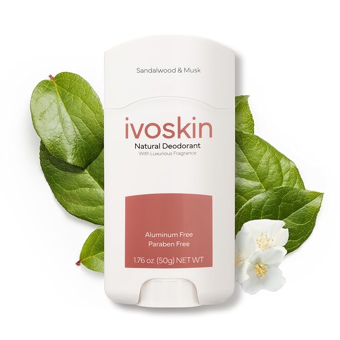Aluminum-free Natural Deodorant | 72 Hour Odor Protection | for Women and Men, Non-Toxic | Sandalwood & Musk Scent (1.76 oz)