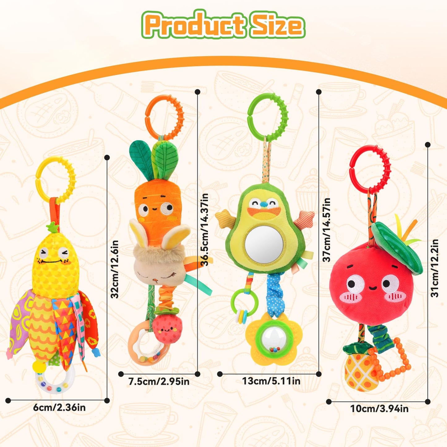 YELUFT Baby Toys for 0 3 6 9 12 Months, Baby Hanging Toys, Car Seat Stroller Crib Gym Baby Rattle Toys with Teether for Newborn Infants Baby Boys Girls Gifts