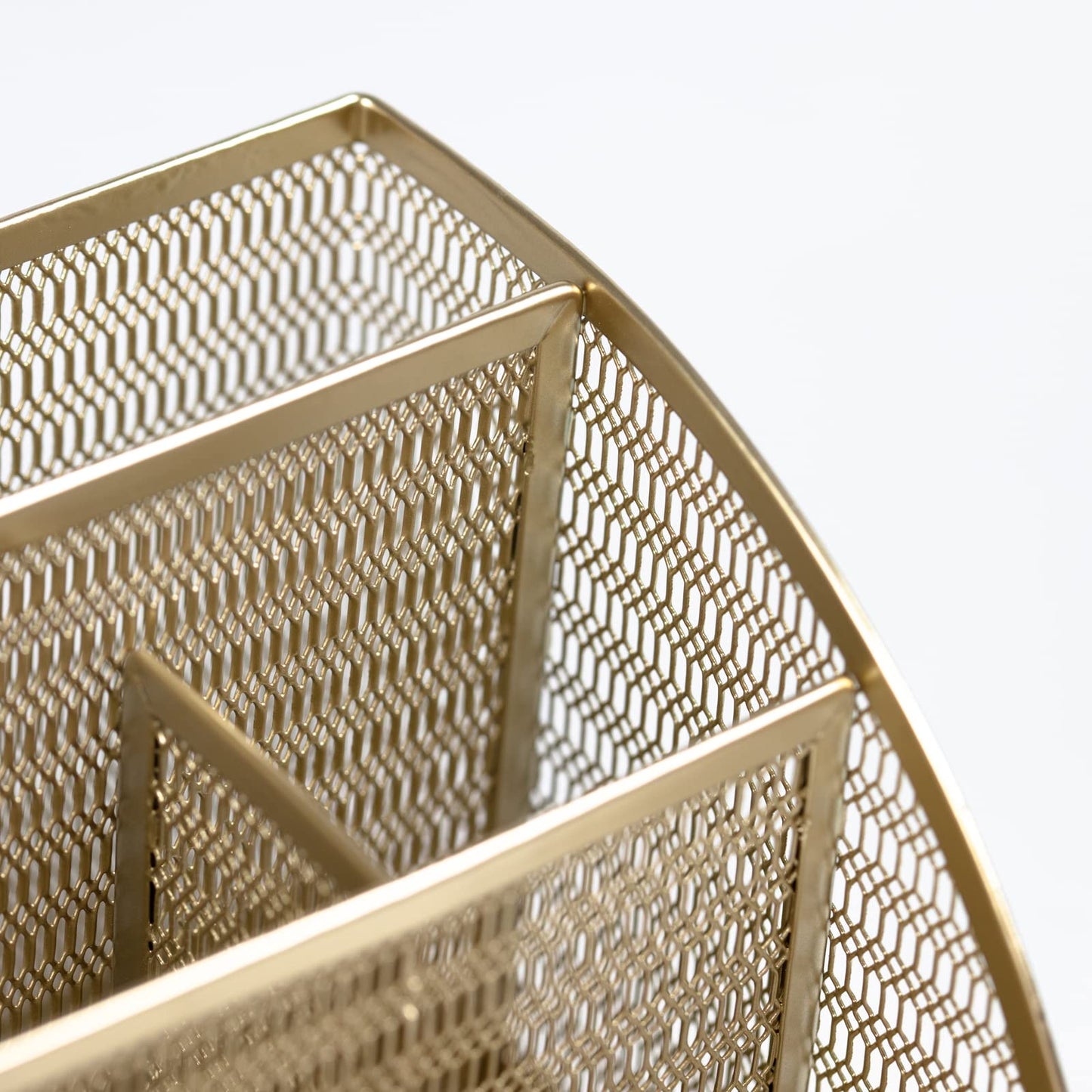 BLU MONACO | Gold Desk Organizer with Drawer | Metal Desktop Caddy with Six Compartments for Office Supplies | Stylish Desk Organizers and Accessories for Home or Office