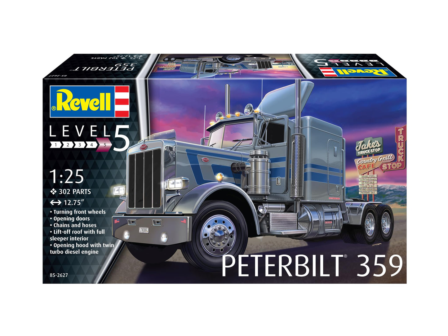 Revell 85-2627 Peterbilt 359 1:25 Scale 302-Piece Skill Level 5 Model Car Building Kit