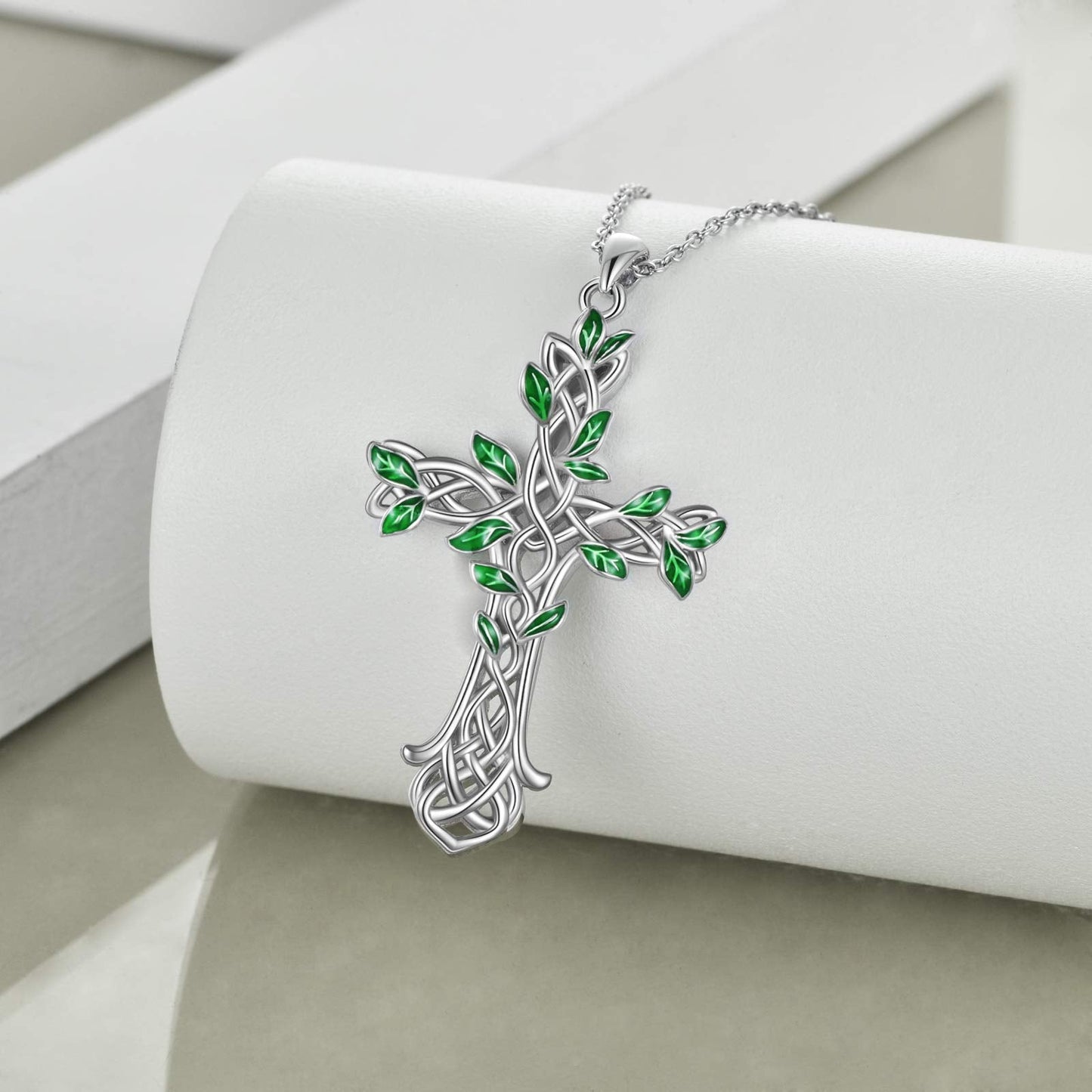 ONEFINITY Cross Necklace 925 Sterling Silver Celtic knot Tree of Life Cross Necklace Pendant Gifts for Women Men