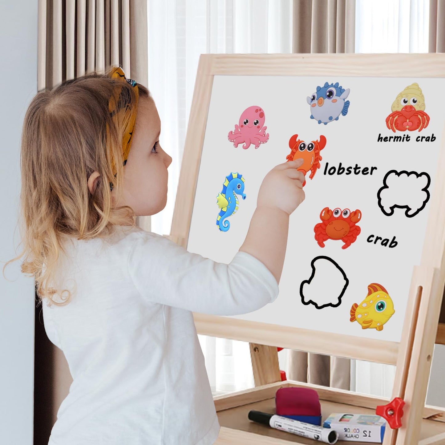 SUPINEEDO Fridge Magnet for Toddlers, Rubber Cute Animal Magnets for Baby,Refrigerator Magnets for Toddlers Educational Learning Toy Gift Whiteboard