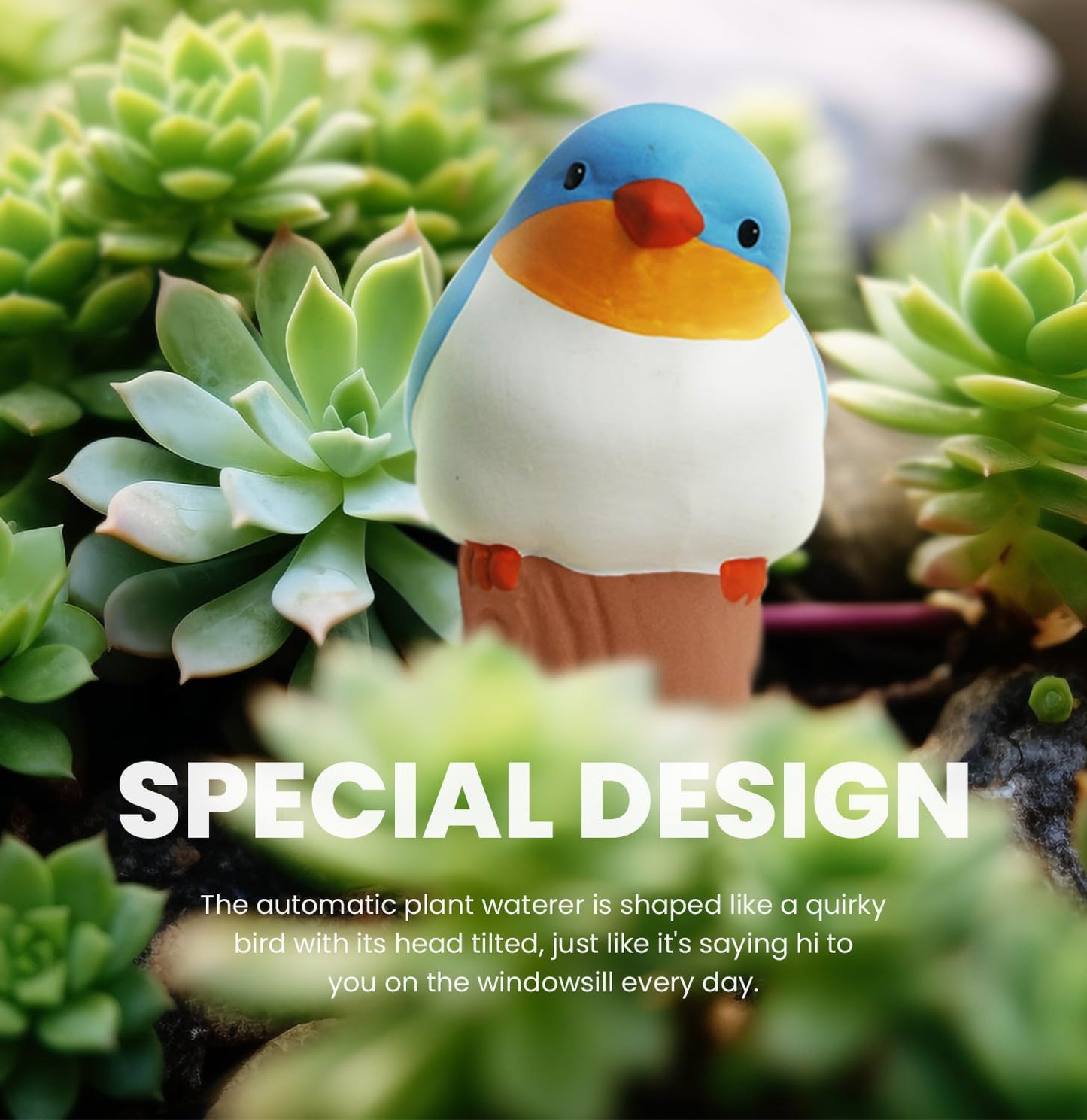 YFDB Bird Shaped Plant Watering Globes(Bule 4ps) Plants Suitable for Indoor and Outdoor Use Should be Kept Constantly Moist. The Interesting Shape Makes The Garden More Interesting and Beautiful.
