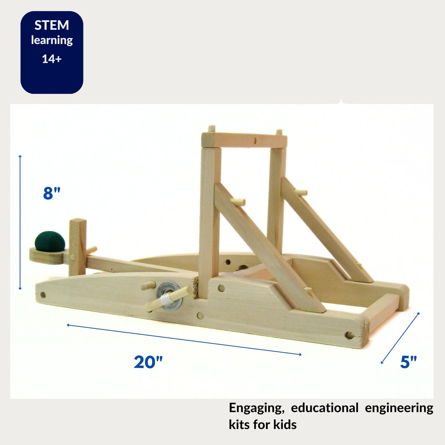 PATHFINDERS Medieval Catapult STEM Building Kit | Wooden Catapult Model | Mechanical Engineering, Physics & Historical Siege Project