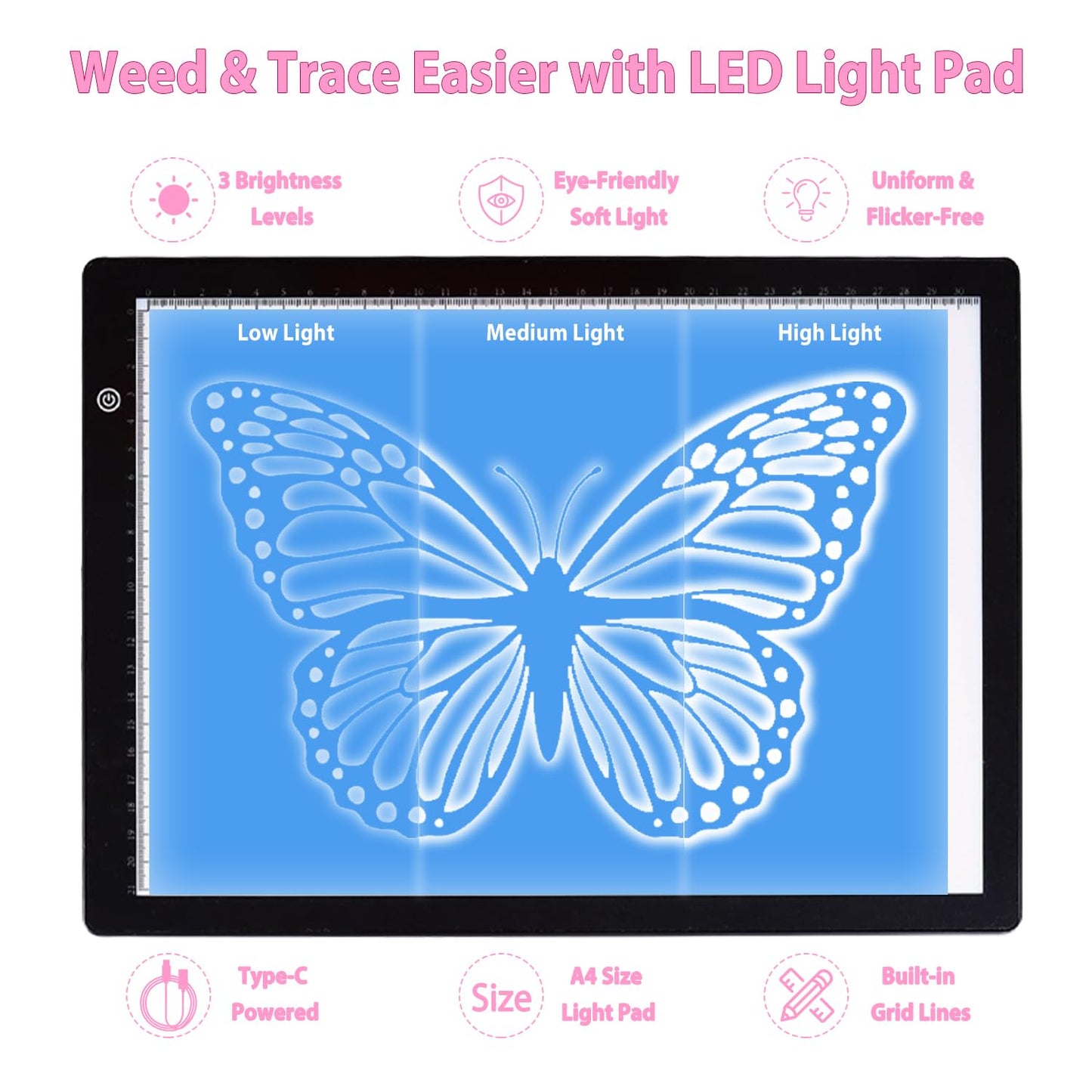 Convend The All-in-One Accessories and Supplies Bundle for Xtra-103Pcs Starter Kit with Weeding Tools, HTVs, Permanent Vinyl, Transfer Paper, LED Light Pad, Paper Cutter for Crafting Projects