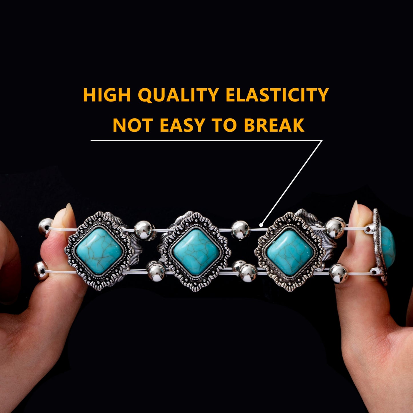 Hclian Turquoise Beaded Stretch Bracelets Bohemian Stackable Bracelets Y2K Summer Beach Bracelets Jewelry for Women