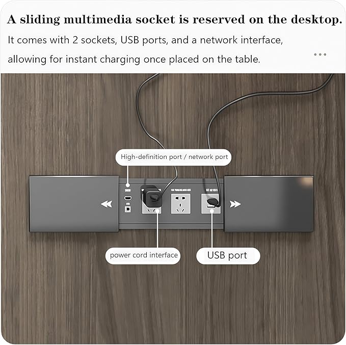 L Shaped Executive Desk, 78.7 inch Large Executive Computer Desk Set Drawers and Lockable, Power Socket and USB Port Storage, Without Display Racks and Bookshelves