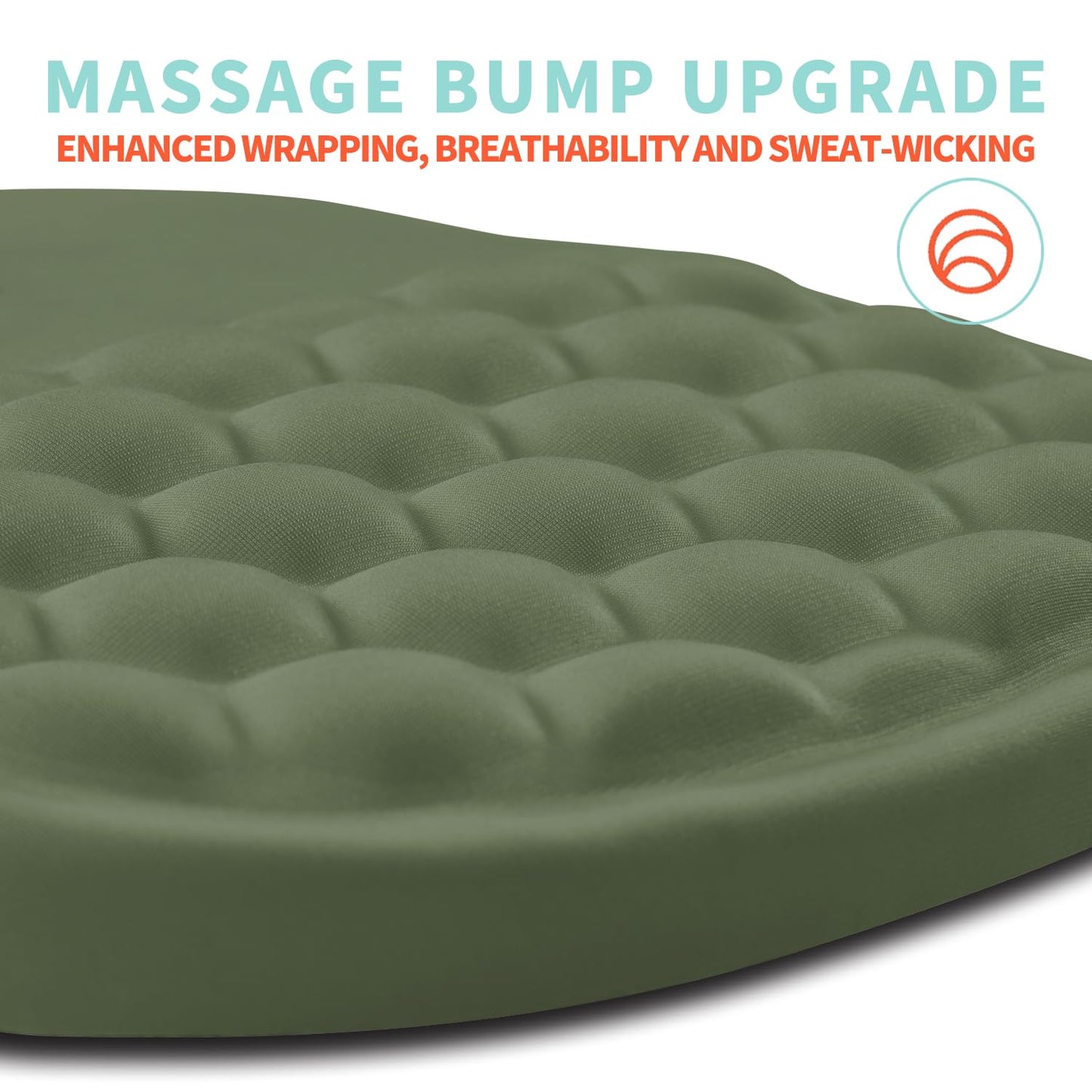 Kuosgm Ergonomic Mouse Pad Wrist Support with Memory Foam Massage Bulge, Carpal Tunnel Pain Relief Mousepad Wrist Rest for Mouse(12x8 inch,Olive Green)