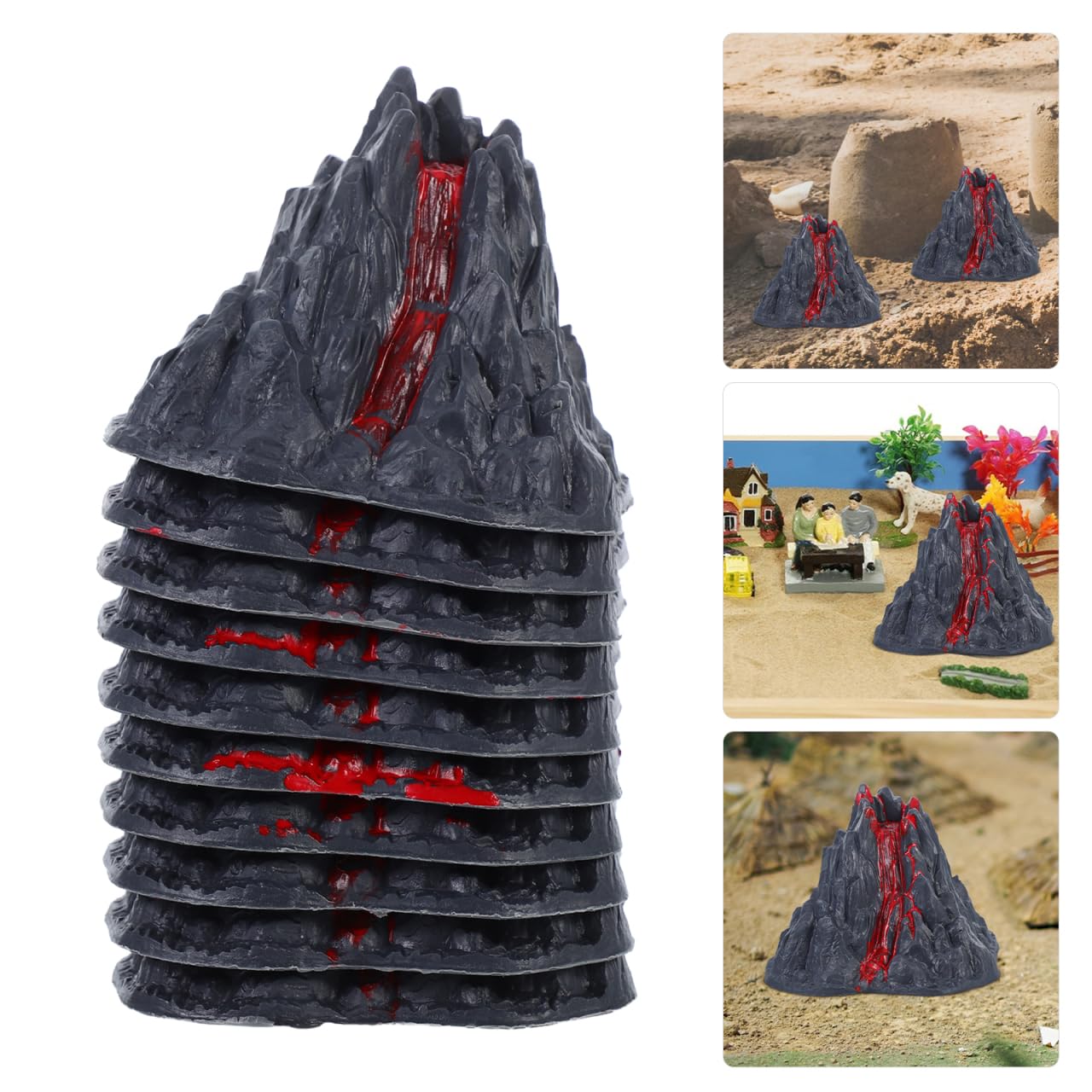 Toyvian Realistic Volcano Model Toy, 2.76inch Simulation Lava Volcano Figure for Science Projects School Dioramas Miniature Landscape Ornament Cake Toppers Educational Science Kit for Kids