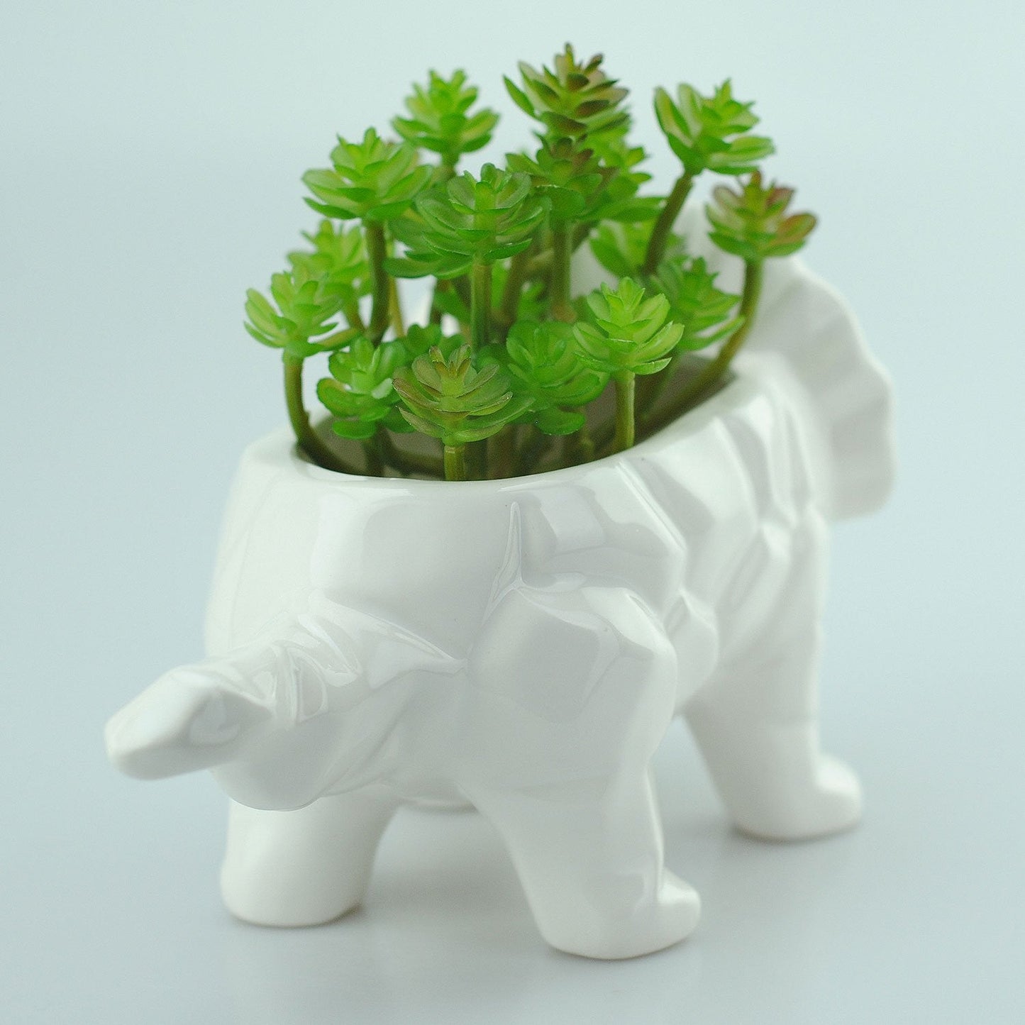 VanEnjoy White Cute Animal Planter, Dinosaur Succulent Planter, Supersaurus Size, Indoor Use
