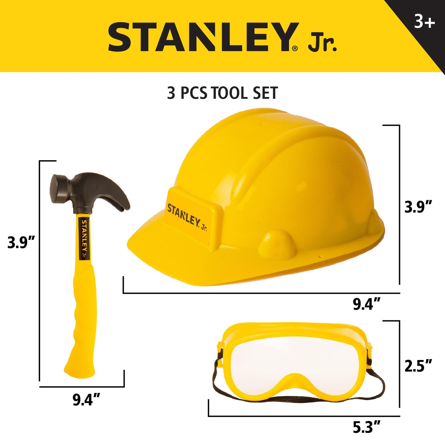 Red Toolbox Stanley Jr. 3 Piece Pretend Play Toolset