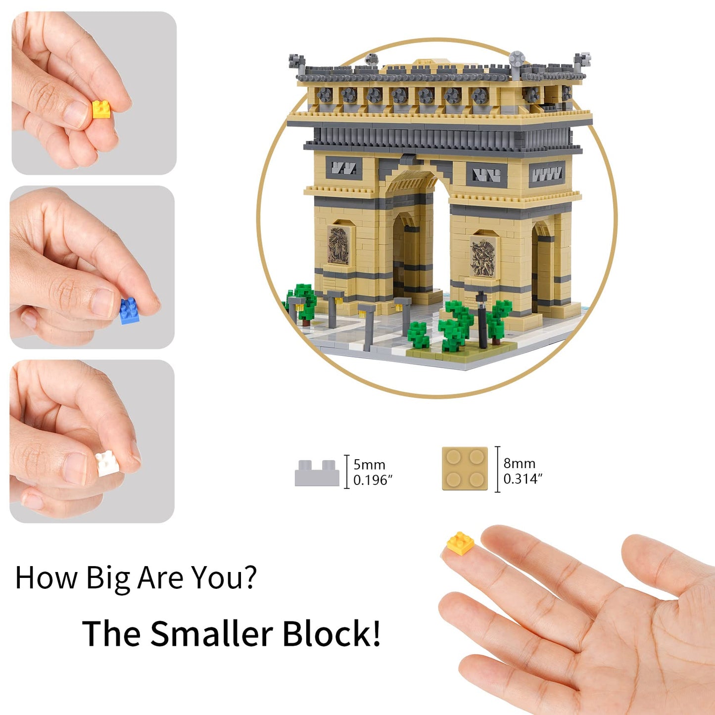 Geniteen Building Blocks Set Arc De Triomphe Model Micro Building Blocks 2020 PCS Famous Architecture Building Kit, Gifts for Kids and Adult