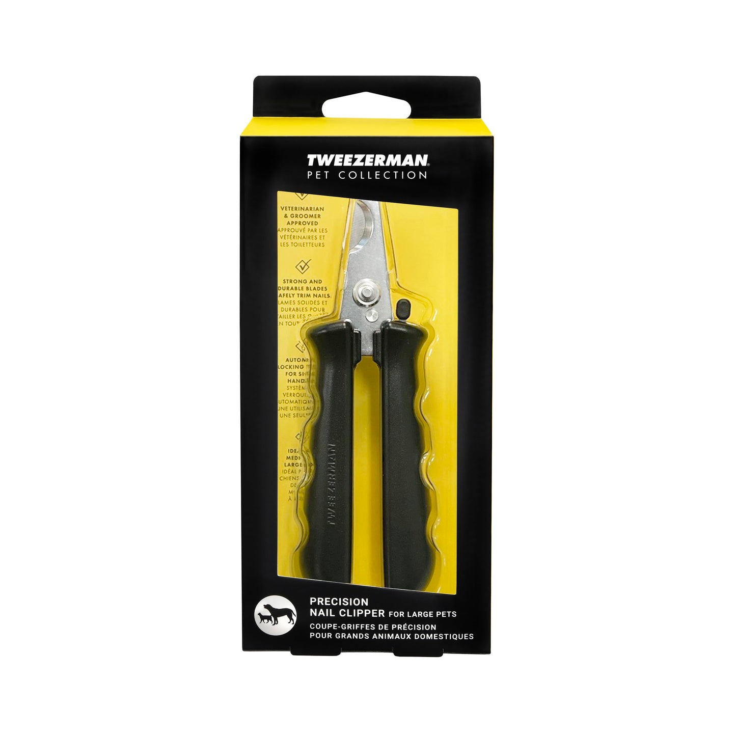 Tweezerman Large Nail Clippers for Dogs & Cats, Manual Professional Cat & Dog Nail Trimmer with Ergonomic Handle