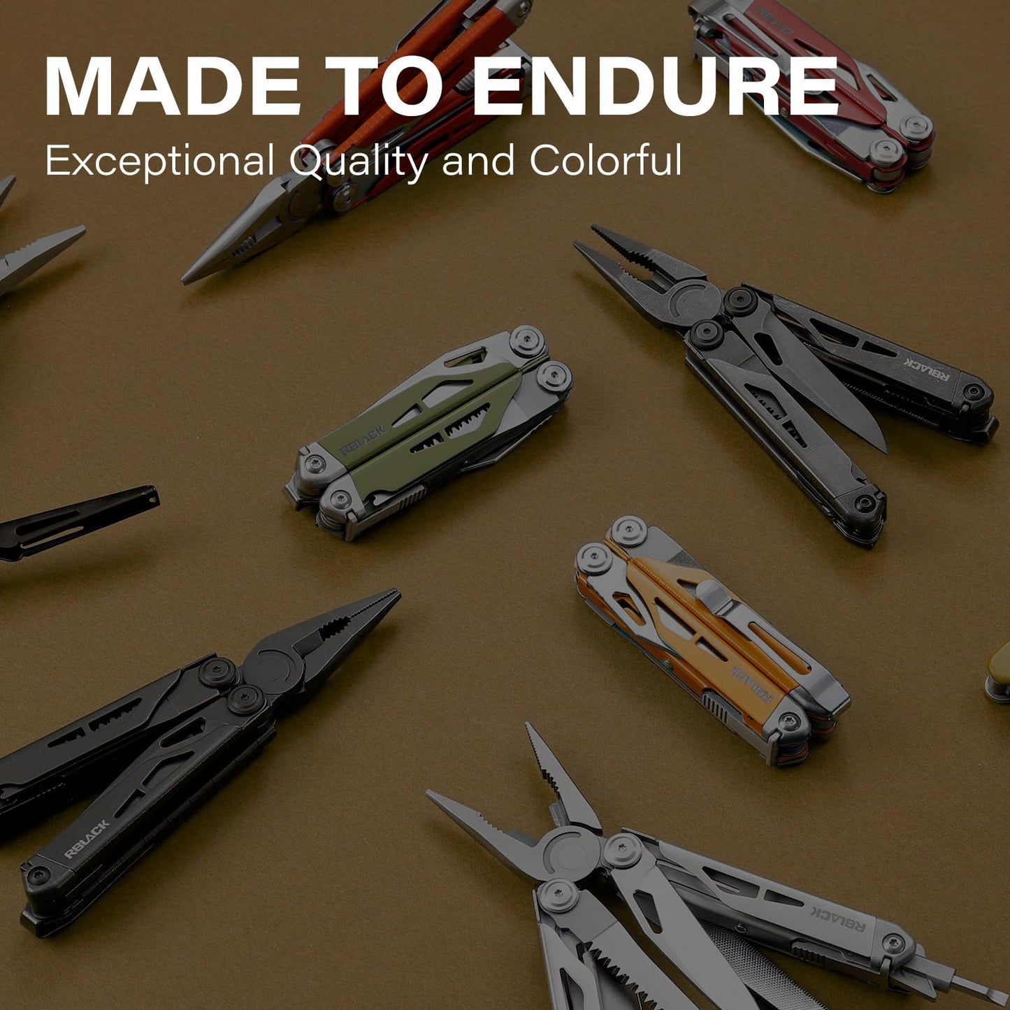 Multitool, 21-in-1 Multi Tool Pliers with Safety Locking and Spring-Action Scissors, Heavy-duty Stainless Steel Multi-tool Set with Nylon Sheath for Work, Home, Garden, DIY & Auto, Maple Yellow