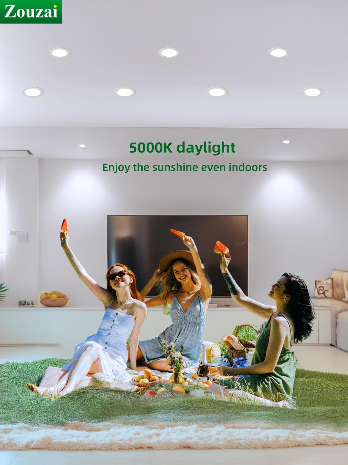 zouzai 12 Pack 4 Inch Ultra-Thin LED Recessed Ceiling Light with Junction Box, 5000K Daylight, 9W Eqv 80W, Dimmable Canless Wafer Downlight, 810LM High Brightness, ETL and Energy Star Certified