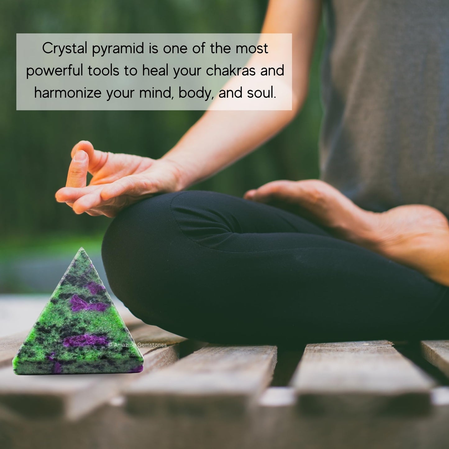 Amazing Gemstone Ruby Zoisite Pyramid Crystal Healing Stones - 2" Great Pyramid Figurine of Natural Stone Pyramid for Meditation, Reiki, Chakra Balancing and Crystal Pyramids Grid