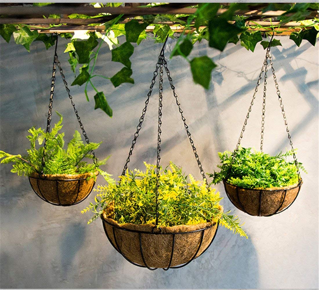 LAVZAN 4Pcs 24 inch Black Hanging Basket Chains Flower Plant Pot Replacement Chain Hanger for Bird Feeders, Planters, Lanterns and Ornaments