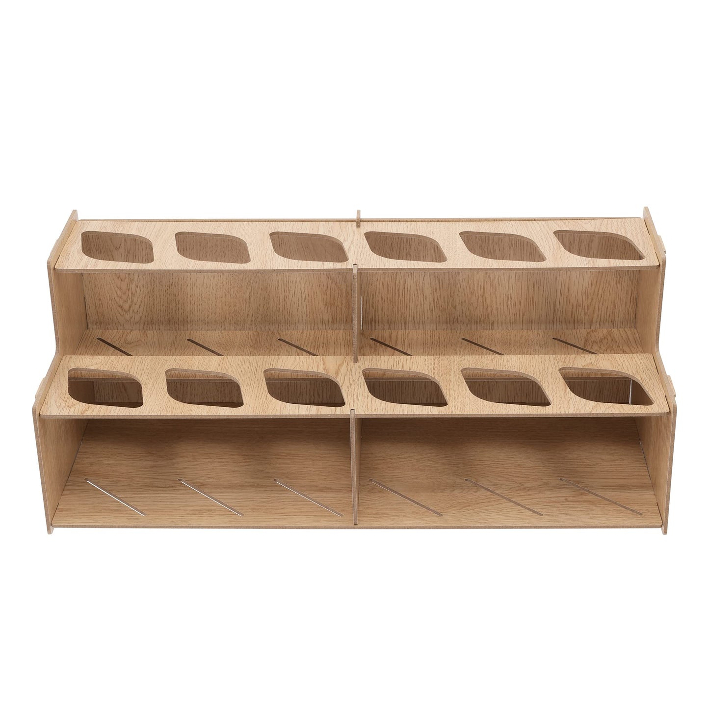 Mezzo Artist Paint and Brush Rack - Wood Grain Laminate Multi Layer Desk Stand Professional Storage Display Organizer for paintbrushes and Paint Tubes - Large Paint Tube Rack