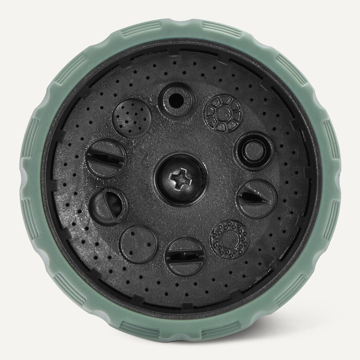 Amazon Basics 10 Spray Patterns Garden Hose Nozzle with Rotating Head, Black