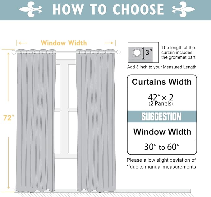 ChrisDowa Blackout Curtains 72 inches Long for Bedroom - 2 Panels Set Grommet Thermal Insulated Room Darkening Curtains for Living Room (Dark Grey, 42 x 72 Inch)