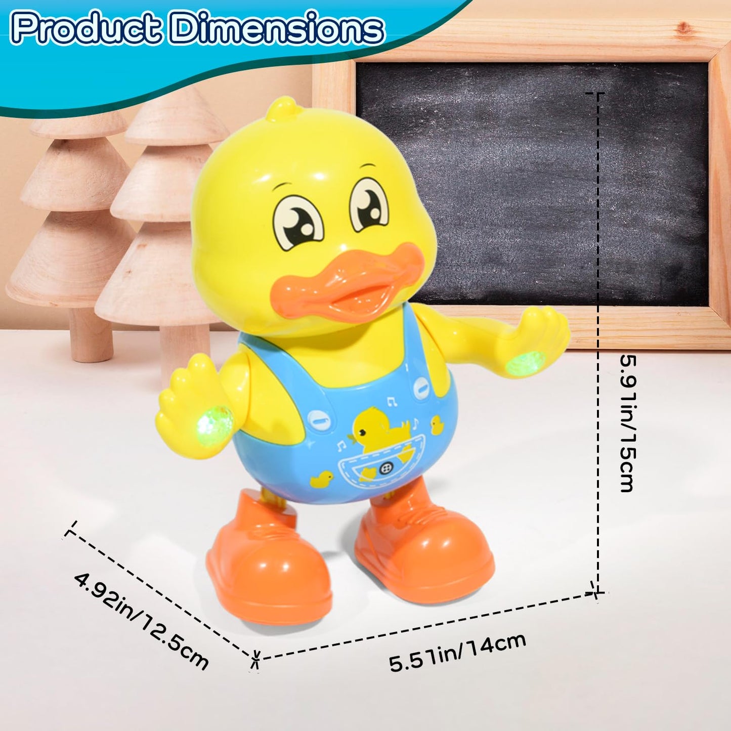 lonfypeng ‌Interactive Dancing Duck Musical Toy for Toddlers, Flashing Lights & Melodies, Baby Musical Easter Duck Toy Dancing Crawling Tummy Time Toys Birthday Easter Gifts
