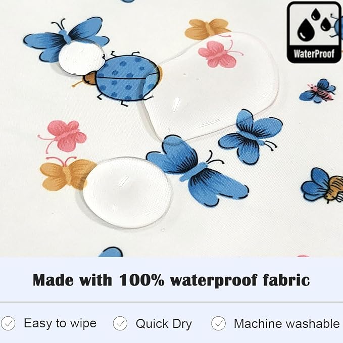 Short Sleeve Waterproof Bib for Toddlers – Easy Clean Feeding Apron for Mealtime, Daycare, Self-Feeding, Lightweight