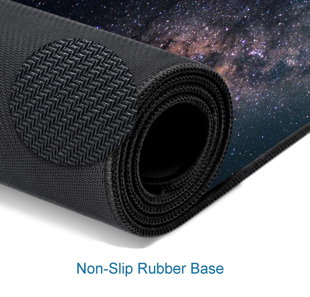 SANWUMIAN Large Gaming Mouse Pad with Stitched Edges, Galaxy Desk Mat, Extended XL Keyboard Pad, Non-Slip Rubber Base Desk Pad for Keyboard and Mouse, 31.5X11.8 inch