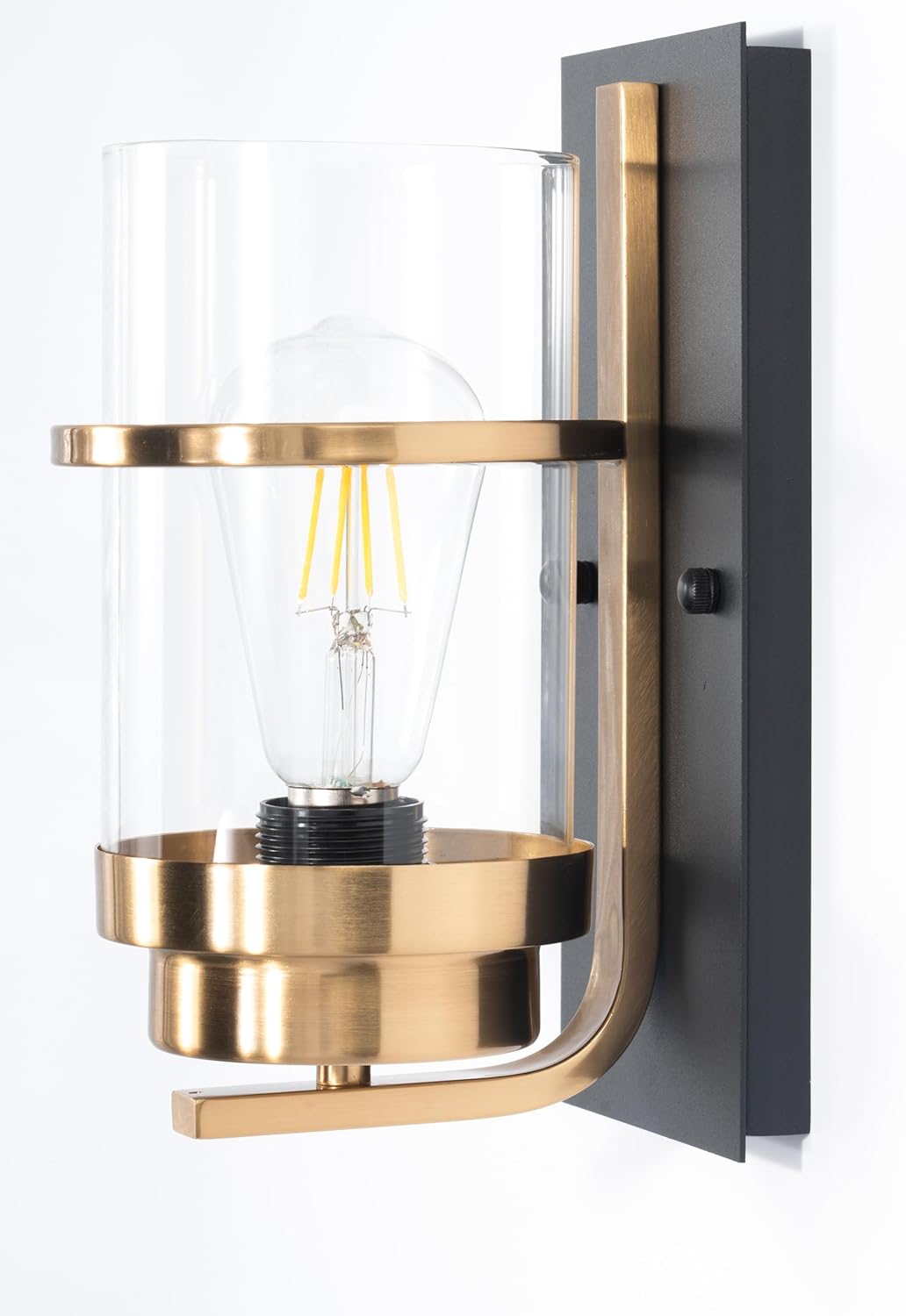 Black and Gold Sconces,Small Bathroom Wall Sconces,Modern Gold Sconces,Single Vanity Light(Bulbs not Included)