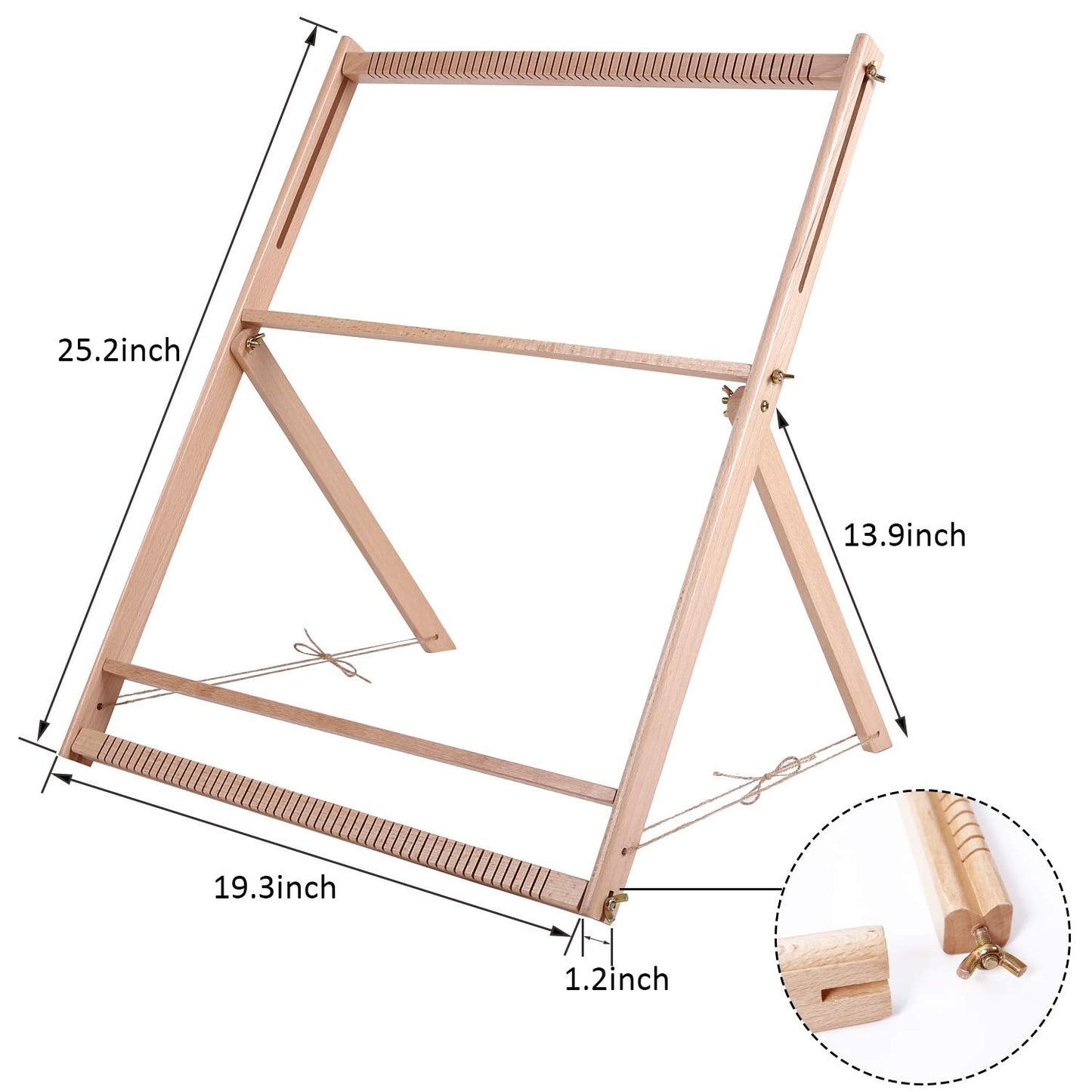 WILLOWDALE 25.2" H x 19.3" W Weaving Loom with Stand Wooden Multi-Craft Weaving Loom Arts & Crafts, Extra-Large Frame, Develops Creativity Weaving Frame Loom with Stand for Beginner