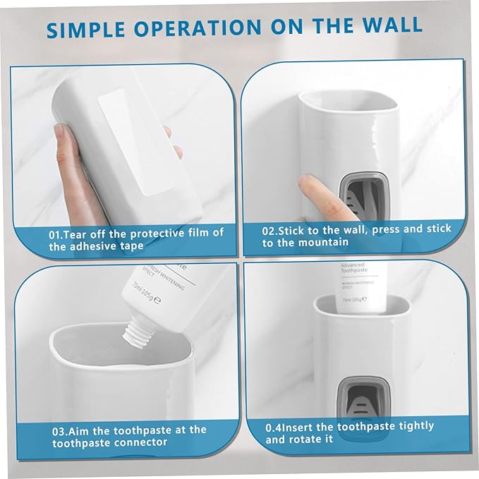 GALPADA Toothpaste Dispenser Rack Automatic Squeezer for Boys and Girls Wall-Mounted Hanging Rack Rolling Squeezer