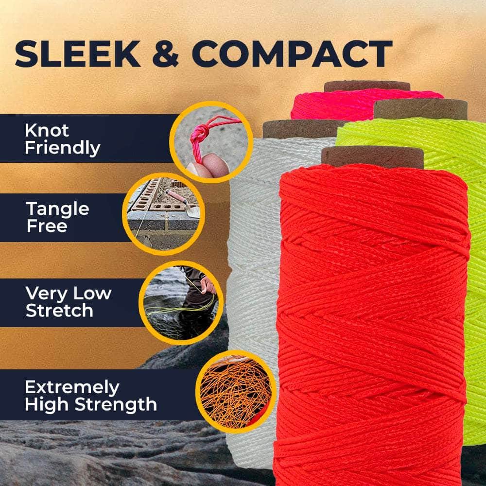 SGT KNOTS #18 Twisted Mason Nylon String Superior and Durable Twine for Masonry Jobs, DIY Projects, Crafting, Commercial, Workshop, Gardening, Trot Line (1100ft, Fluorescent Pink)